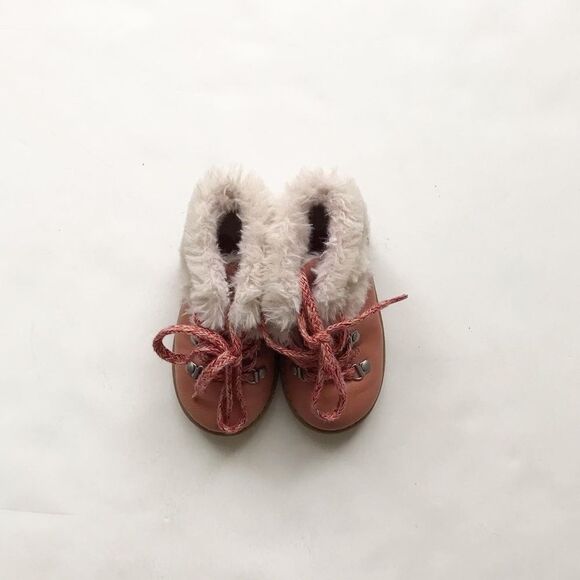 Zara pink faux fur lined boots EUC  size 20(5) - Picture 3 of 6